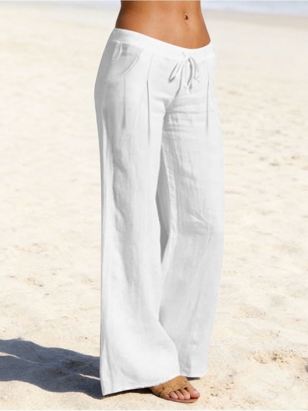 Women’s Wide-Leg Linen Drawstring Pants